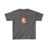 Parrot on a Strawberry Red Lettering Kids Heavy Cotton™ Tee