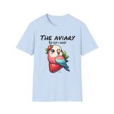 Parrot on a Strawberry Black Lettering Unisex Softstyle T-Shirt