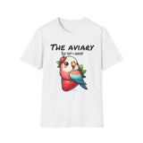 Parrot on a Strawberry Black Lettering Unisex Softstyle T-Shirt