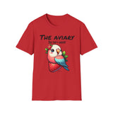 Parrot on a Strawberry Black Lettering Unisex Softstyle T-Shirt