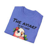 Parrot on a Strawberry Black Lettering Unisex Softstyle T-Shirt