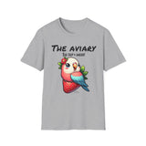 Parrot on a Strawberry Black Lettering Unisex Softstyle T-Shirt