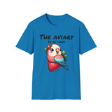 Parrot on a Strawberry Black Lettering Unisex Softstyle T-Shirt