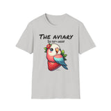Parrot on a Strawberry Black Lettering Unisex Softstyle T-Shirt