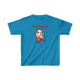 Parrot on a Strawberry Red Lettering Kids Heavy Cotton™ Tee