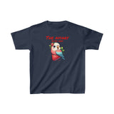Parrot on a Strawberry Red Lettering Kids Heavy Cotton™ Tee